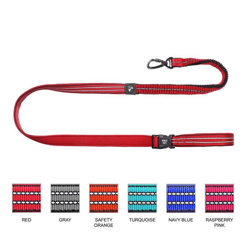 VARIO NYLON Easy Snap™ BUNGEE Leash w/ Click and Lock Snap Hook - 6ft