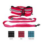 Reflective jogging belt w/reflective nylon bungee leash