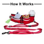 Reflective jogging belt w/reflective nylon bungee leash